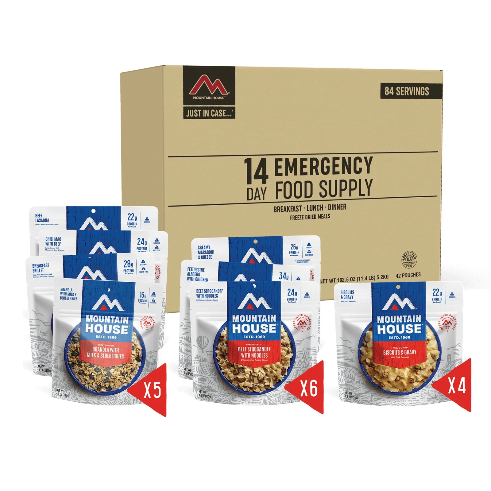 mountain house 14 day emergency just in case kit with box