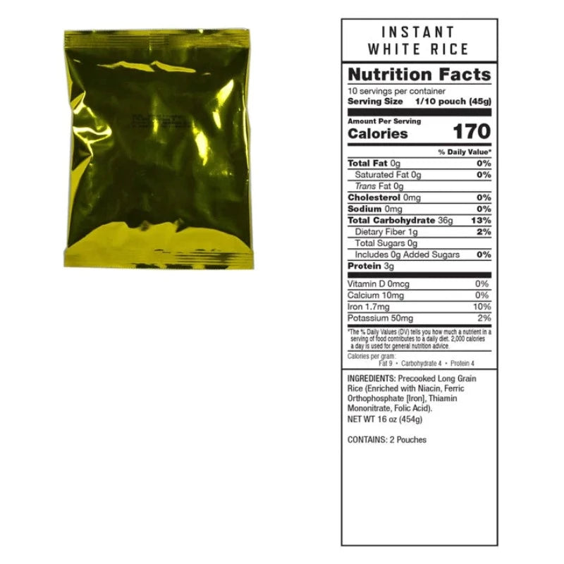 ReadyWise Emergency Storage White Rice Nutrition Facts