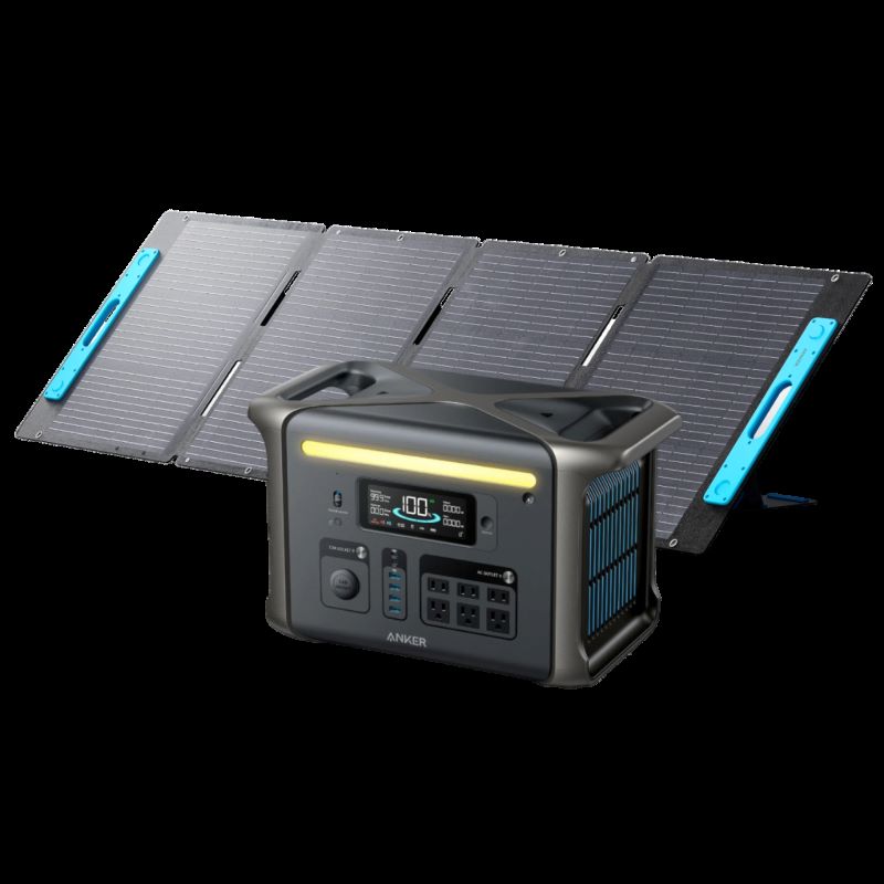 AnkerSOLIXF1500portablepowerstation_200Wsolarpanelbundleview