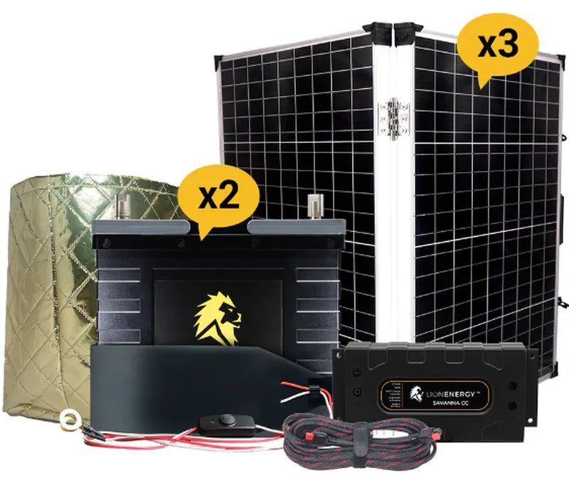 lithium battery filter solar storage plus savanna plus inverter plus warmer 3x