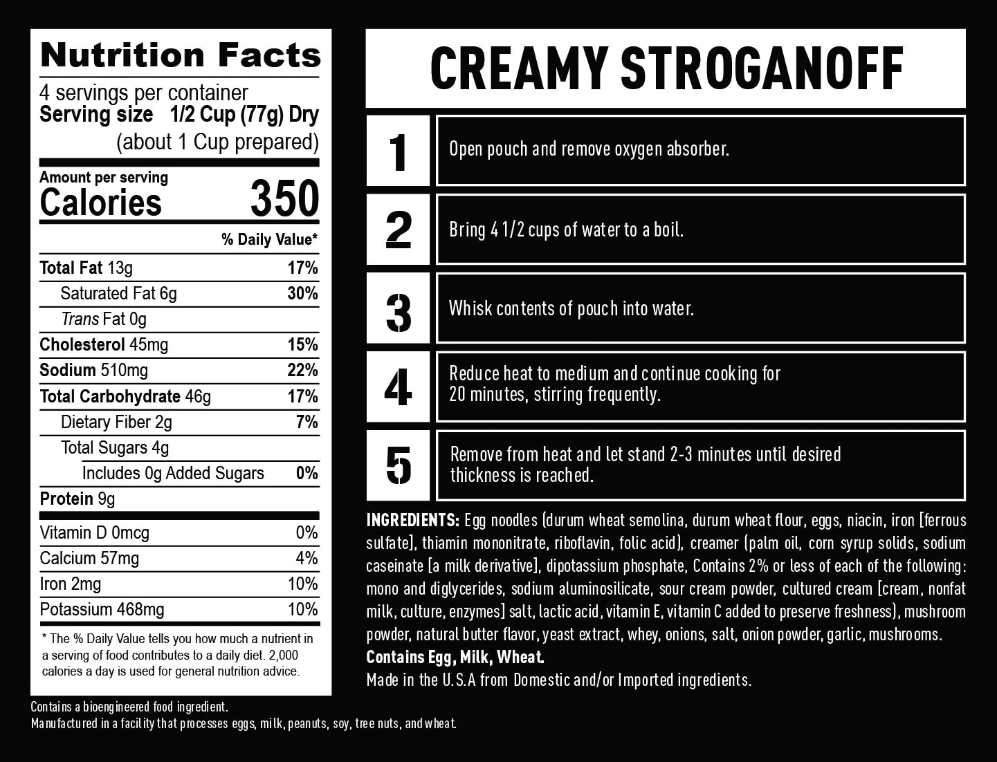 Ready Hour Emergency Food Supply-Creamy stroganoff