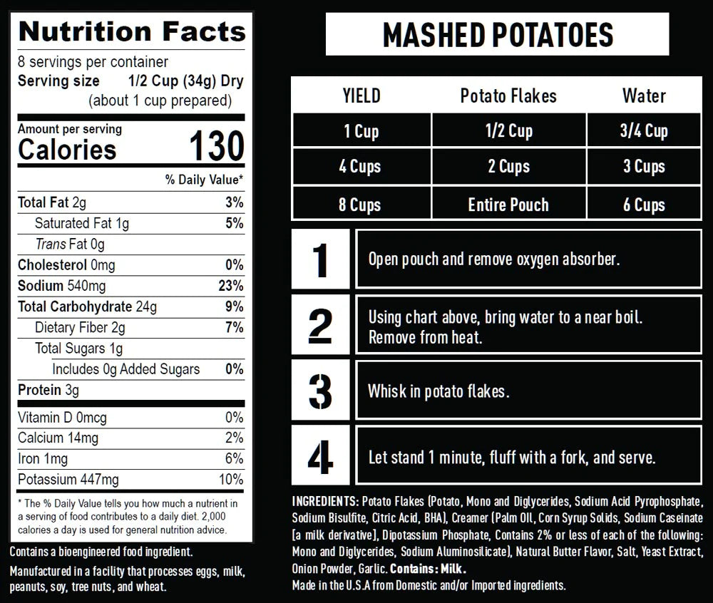 Ready Hour Emergency Food Supply-mashed potatoes