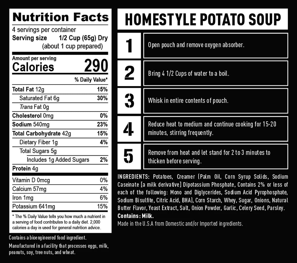 Ready Hour Emergency Food Supply-potato soup