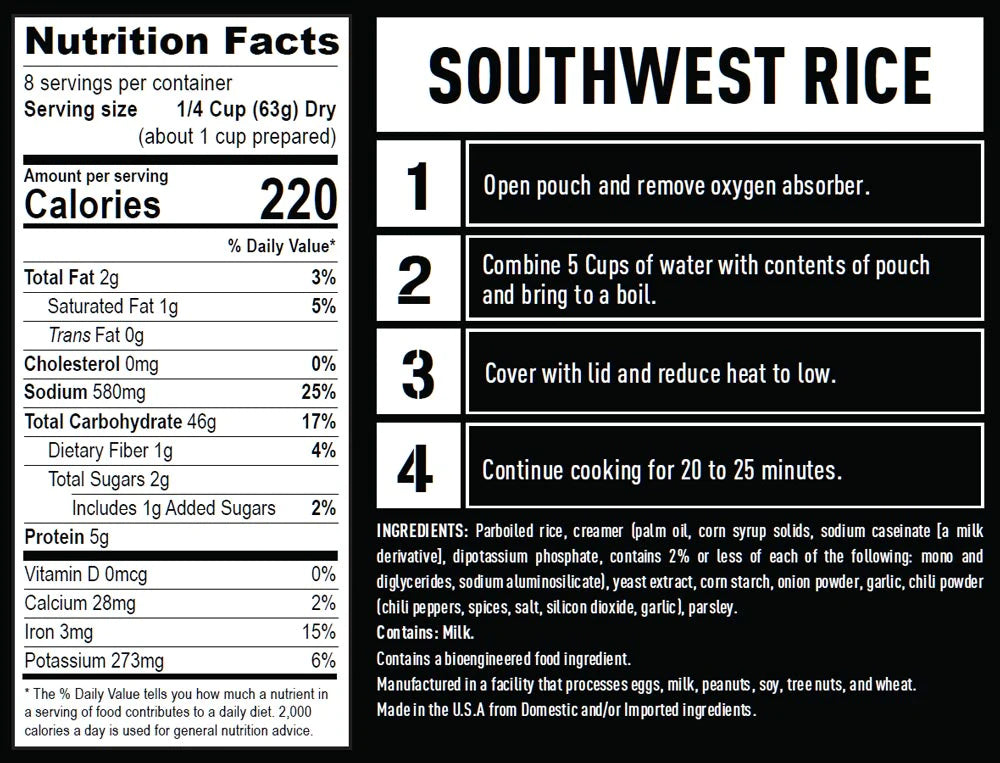 Ready Hour Emergency Food Supply-southwest beans and rice