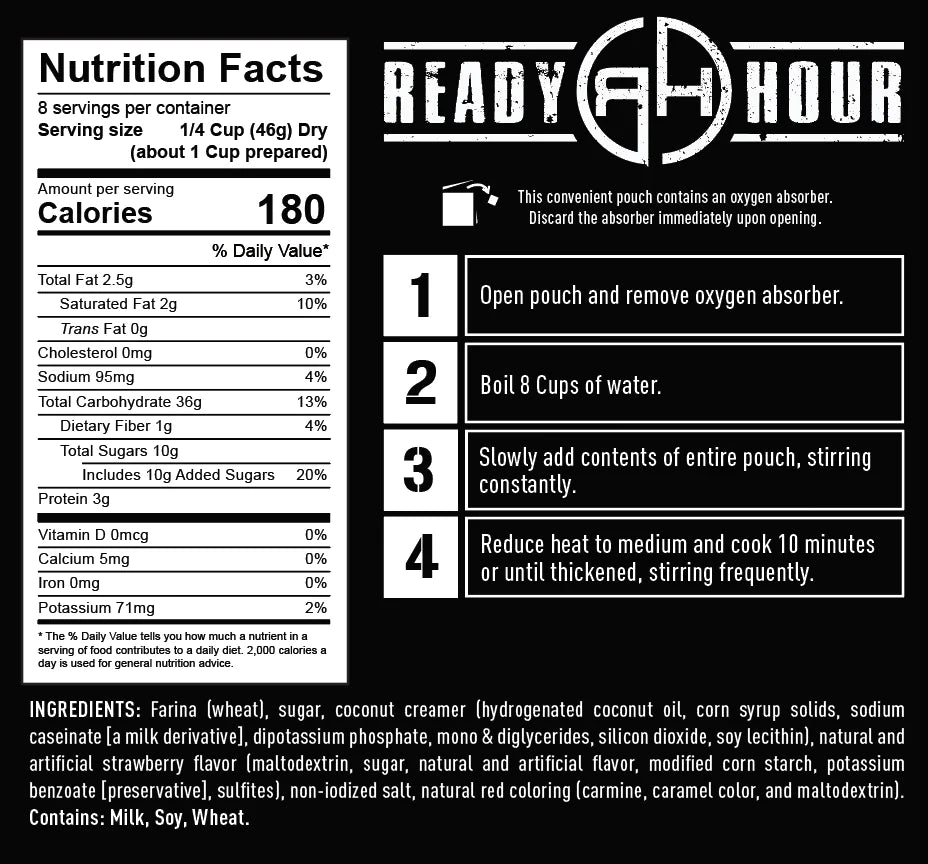 Ready Hour Emergency Food Supply-cream of wheat